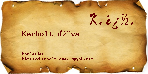 Kerbolt Éva névjegykártya